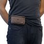 Preview: Flache Gürteltasche Hüfttasche Bikertasche Bauchtasche Leder Festivaltasche 40012