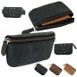 Preview: Flache Gürteltasche Hüfttasche Bikertasche Bauchtasche Leder Festivaltasche 40012