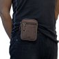 Preview: Leder Gürteltasche mit Reißverschluss  Hüfttasche Bauchtasche Festivaltasche 40013