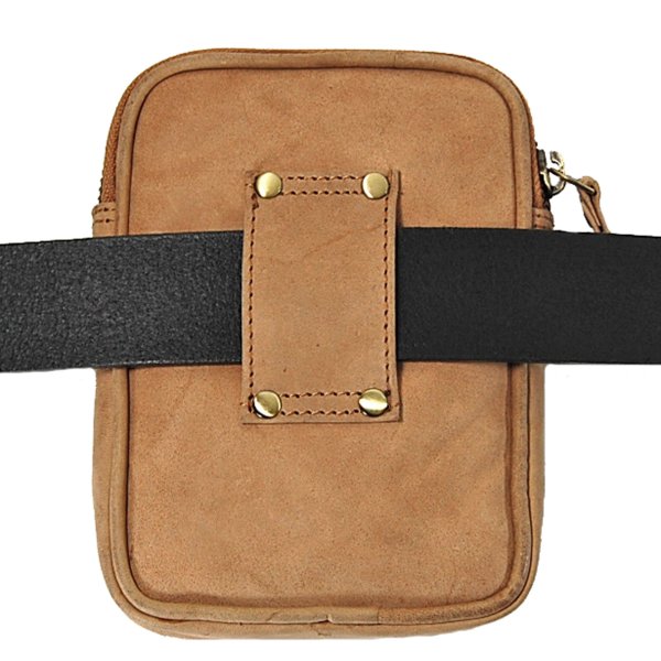 Leder Gürteltasche mit Reißverschluss  Hüfttasche Bauchtasche Festivaltasche 40013