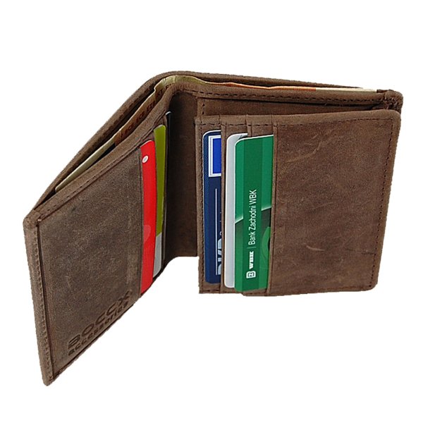 Kreditkartenetui Leder Kartenbox Kreditkartenbörse mit Scheinfach Vintage 40026