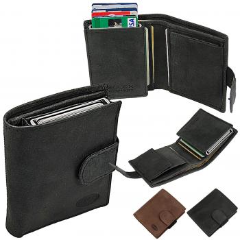 Herren Geldbeutel Leder Geldbörse Aluminium RFID Kartenetui Herrenbörse 40029
