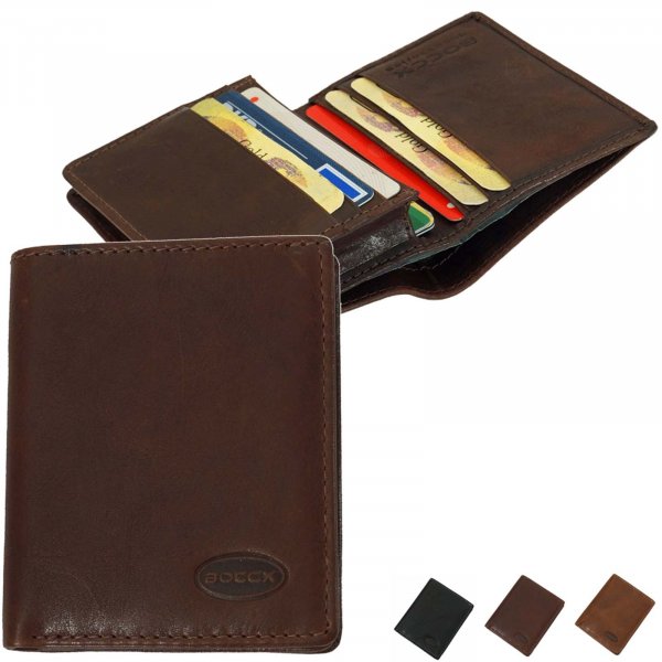Kreditkartenetui Leder Premium Kartenbox Kreditkartenbörse mit Scheinfach 50026