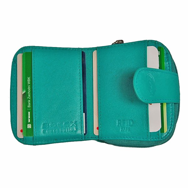 Damen Geldbörse Leder RFID Blocker Geldbeutel Portmonee Damenbörse 70031