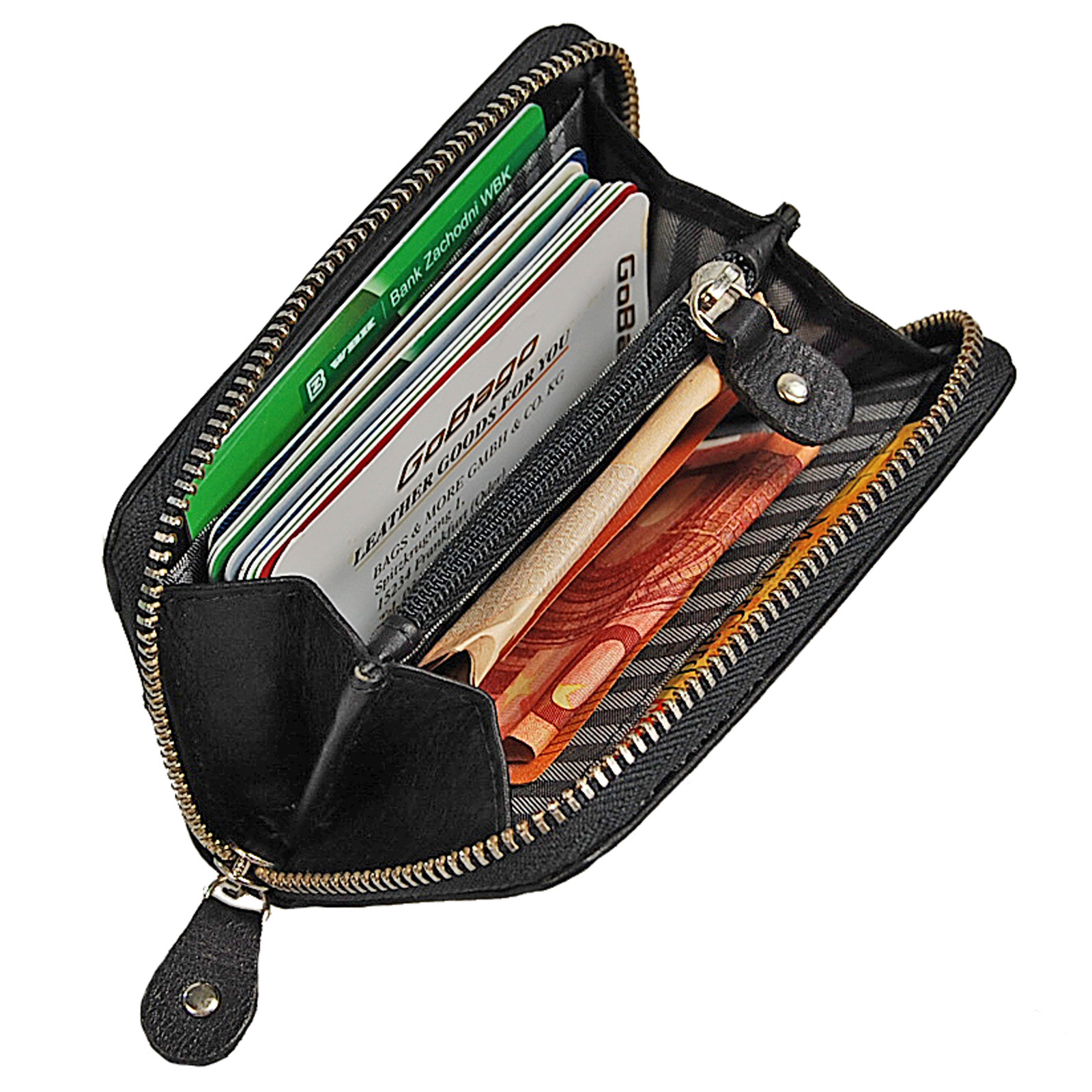 Boccx Markenshop - Brustbeutel Leder RFID Schutz Brusttasche Klarsichtfach  Security Wallet 10018