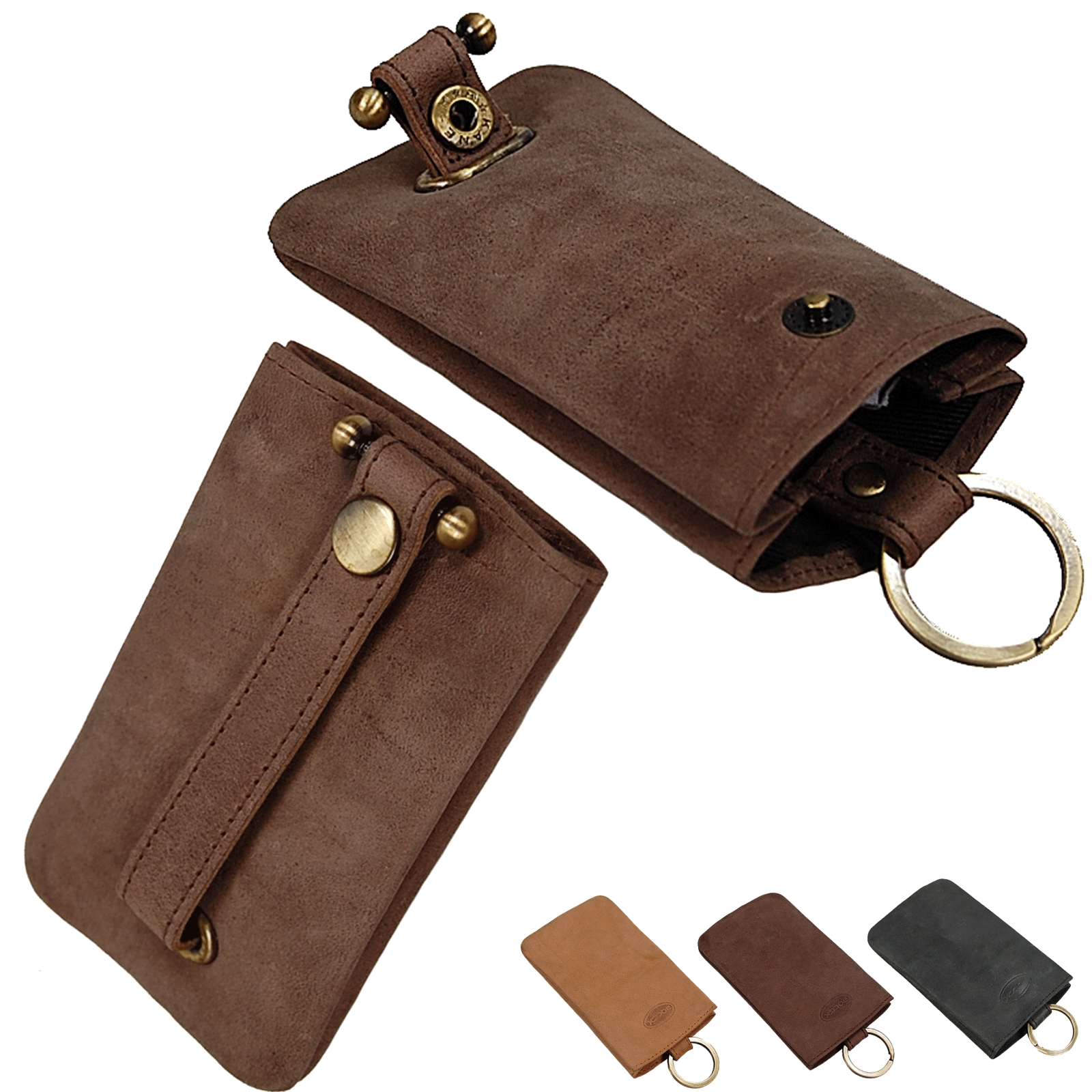 Boccx Markenshop - Schlüsselglocke Schlüsseltasche Leder Schlüsseletui Auto  Etui Tasche 40008