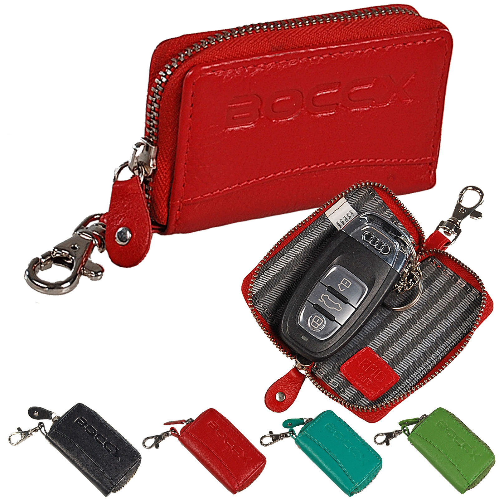 Boccx Markenshop - Schlüsseltasche Leder Schlüsselmappe Schlüsseletui Auto  Etui Tasche 70004