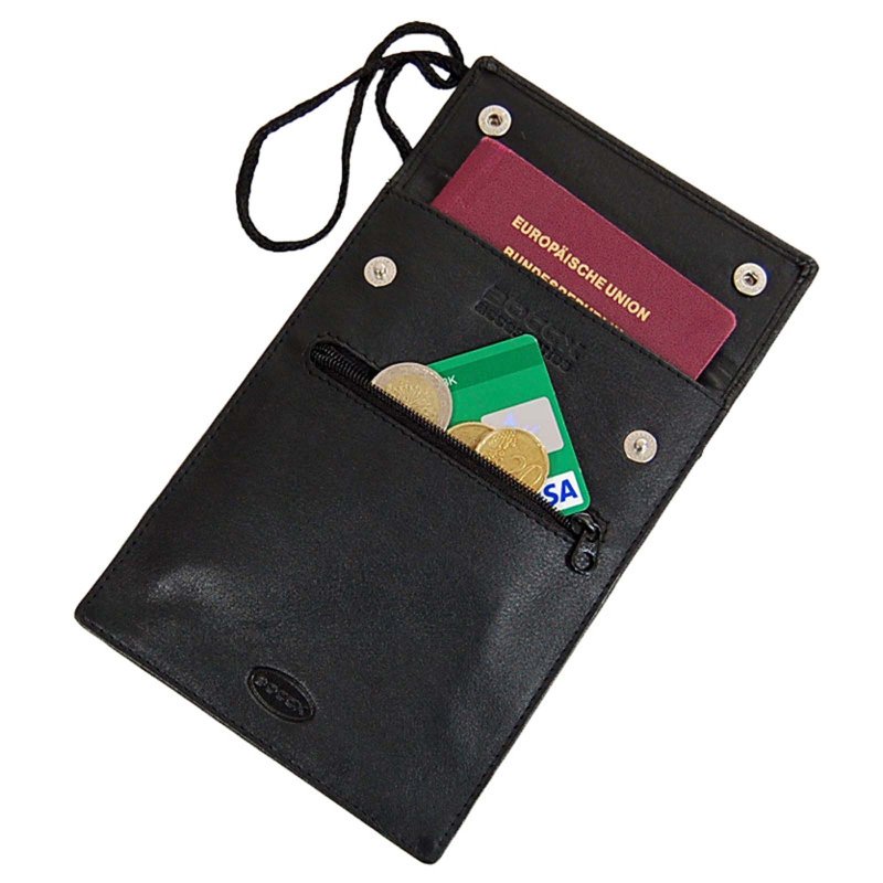 Brustbeutel Leder Brusttasche groß RFID Reisepass Security Wallet 10019