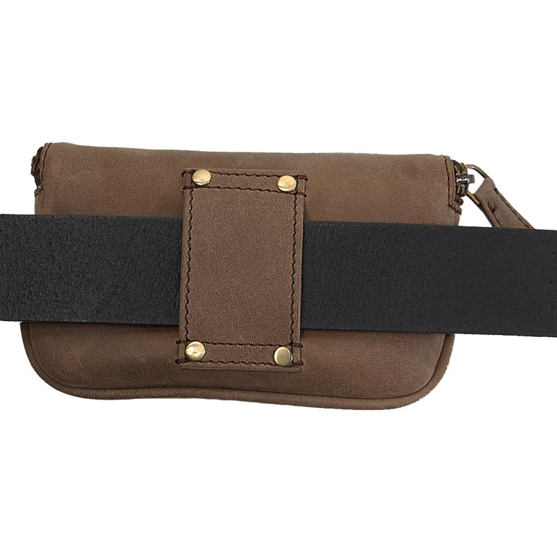 Flache Gürteltasche Hüfttasche Bikertasche Bauchtasche Leder Festivaltasche 40012