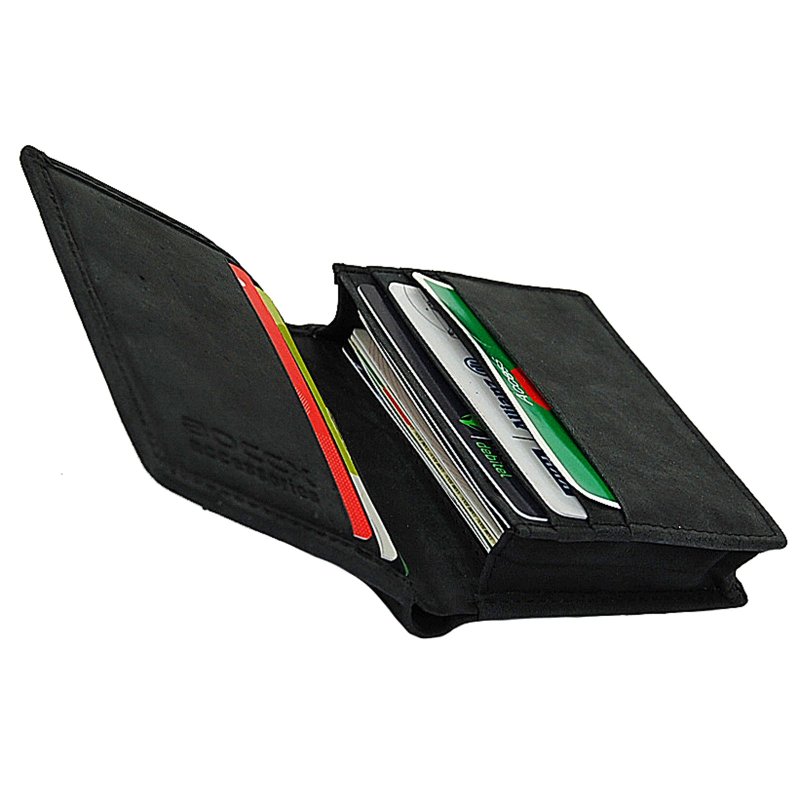 Kreditkartenetui Leder Kartenbox Kreditkartenbörse mit Scheinfach Vintage 40026