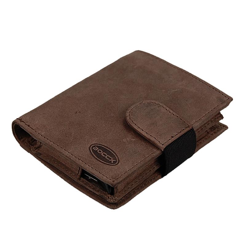 Herren Geldbeutel Leder Geldbörse Aluminium RFID Kartenetui Herrenbörse 40029