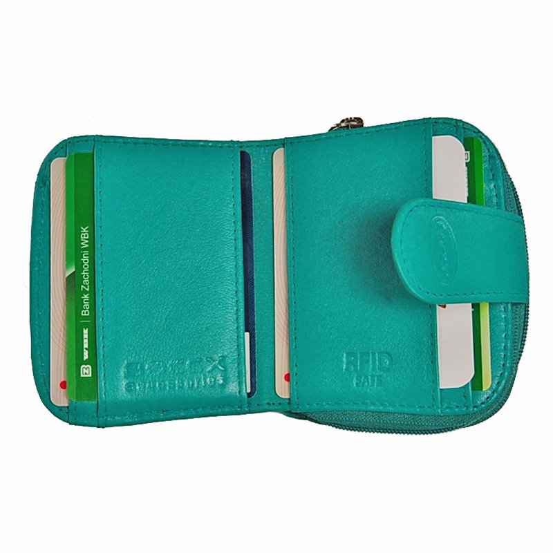 Damen Geldbörse Leder RFID Blocker Geldbeutel Portmonee Damenbörse 70031